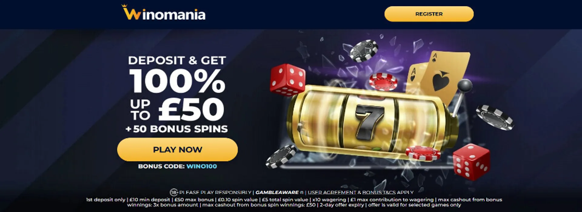 Winomania Casino welcome bonus