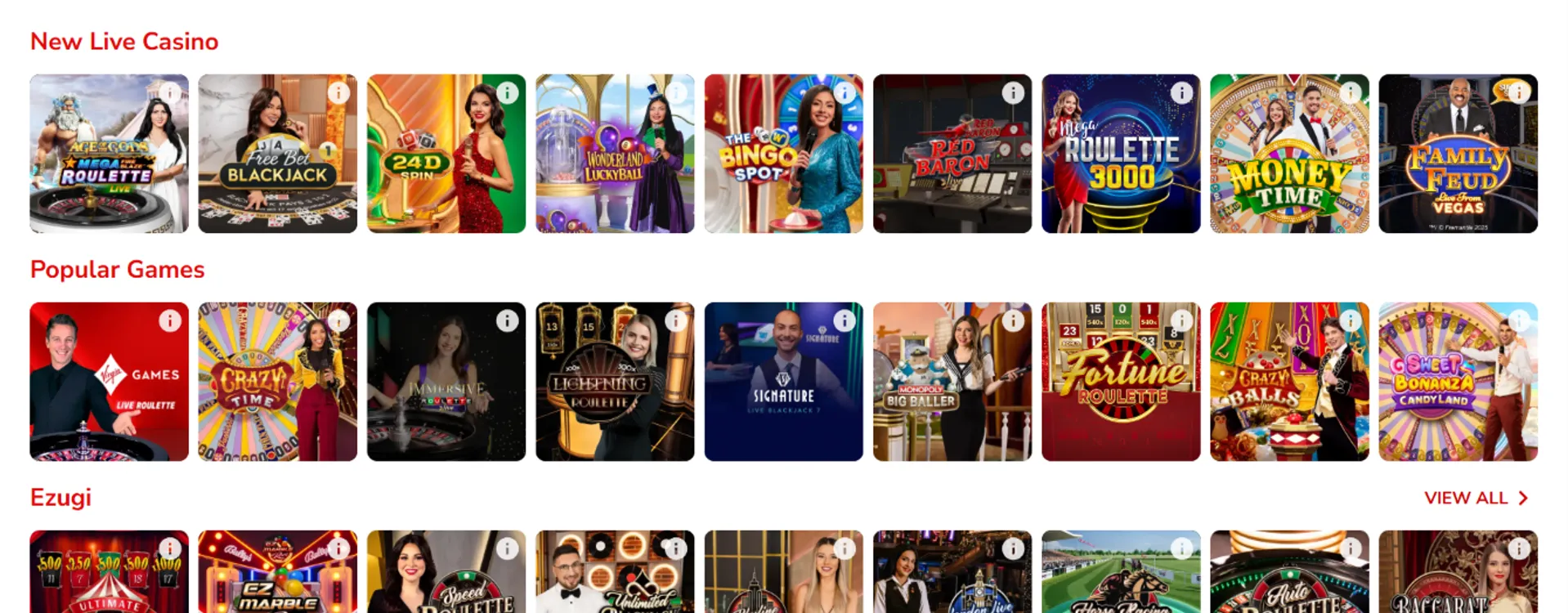 Live Casino Tables