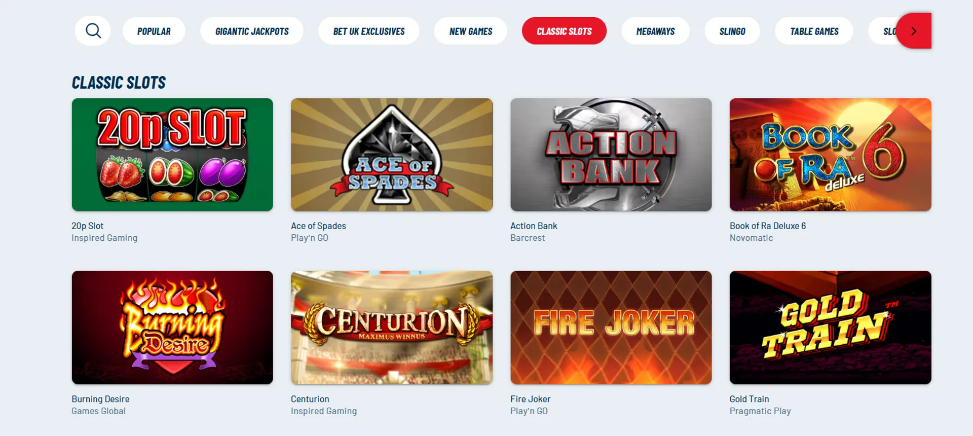 Slots at BetUK