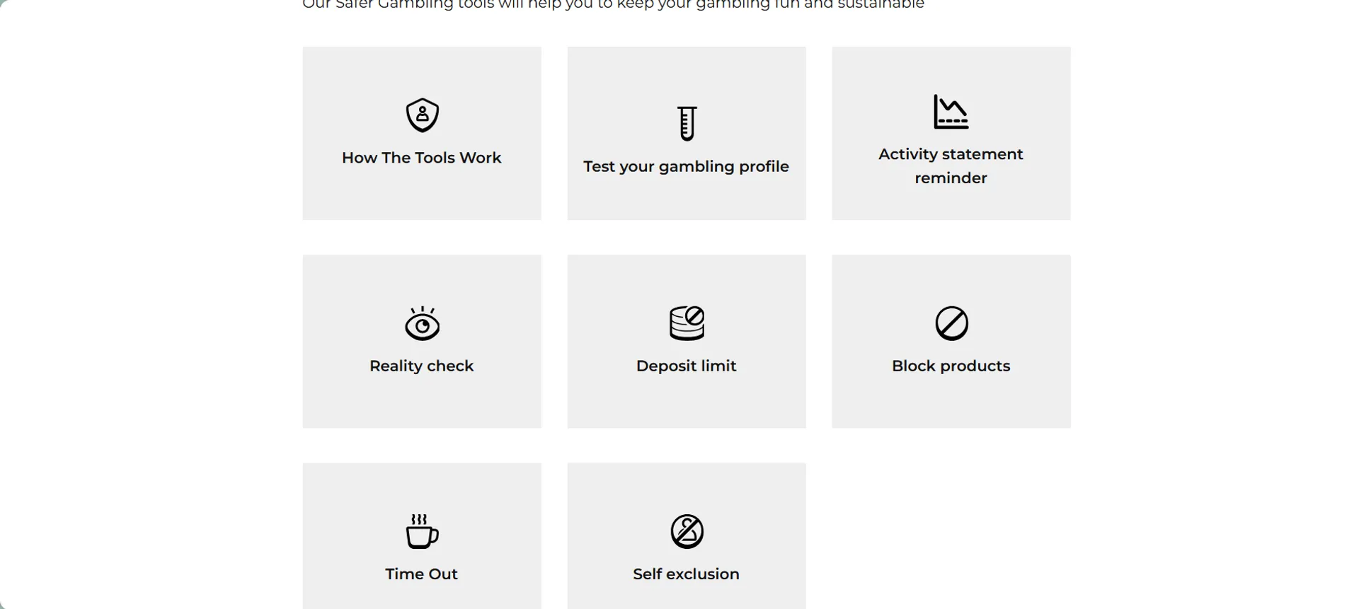 Responsible gambling tools