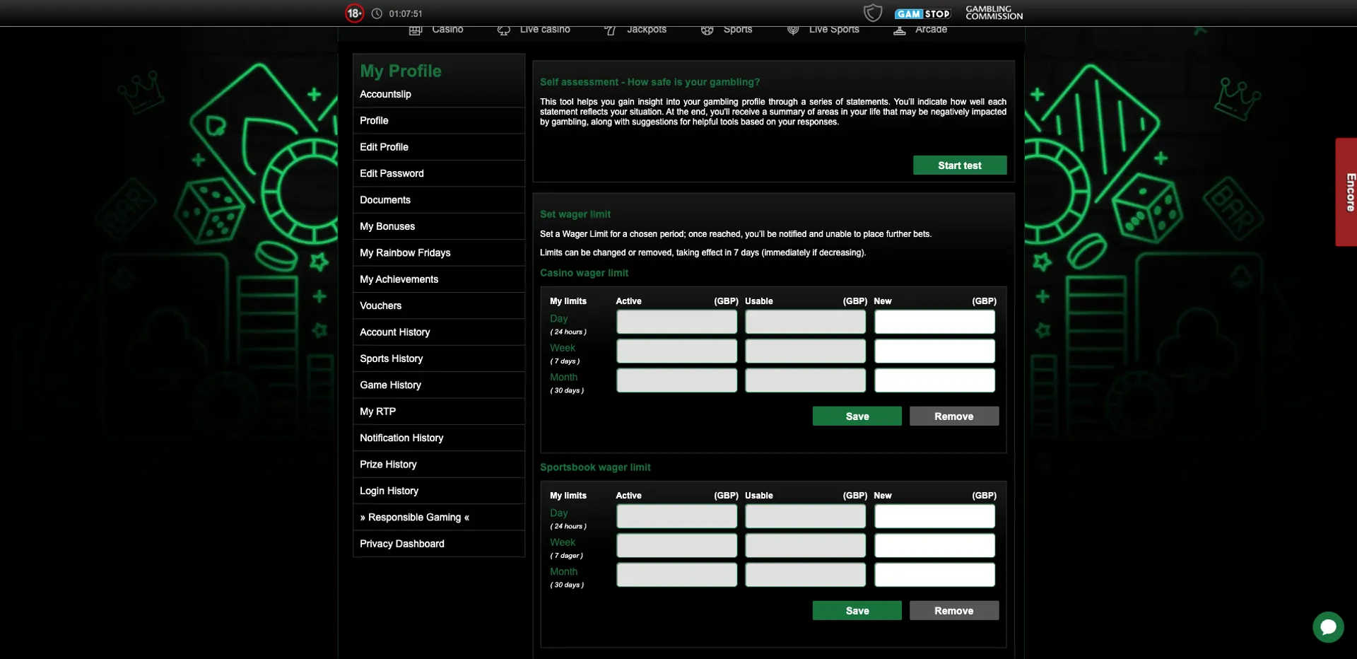 Responsible gambling tools at Mr Vegas