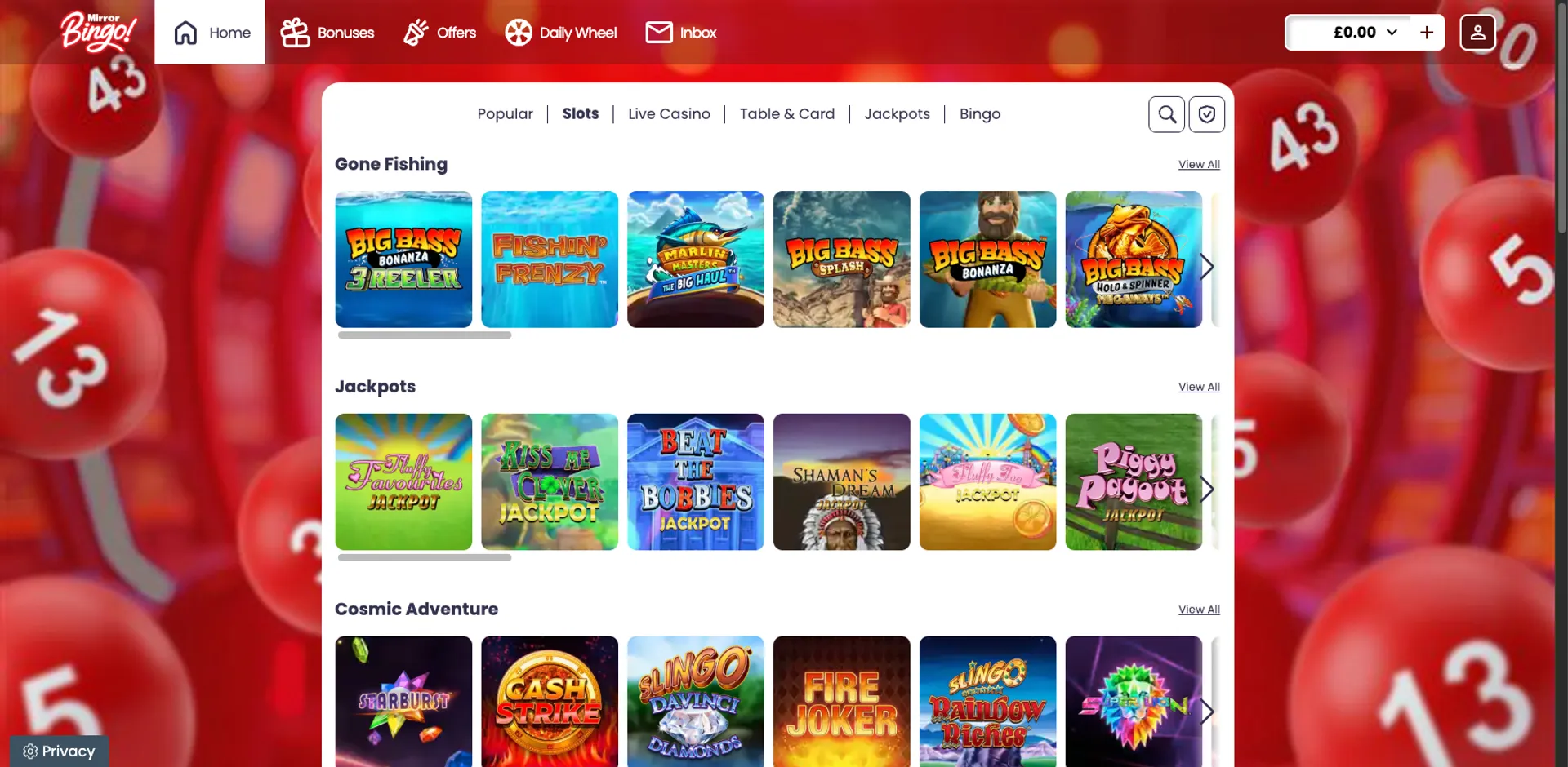 Mirror Bingo Casino Online Slots