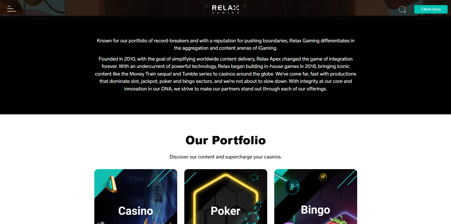 Relax Gaming lobby