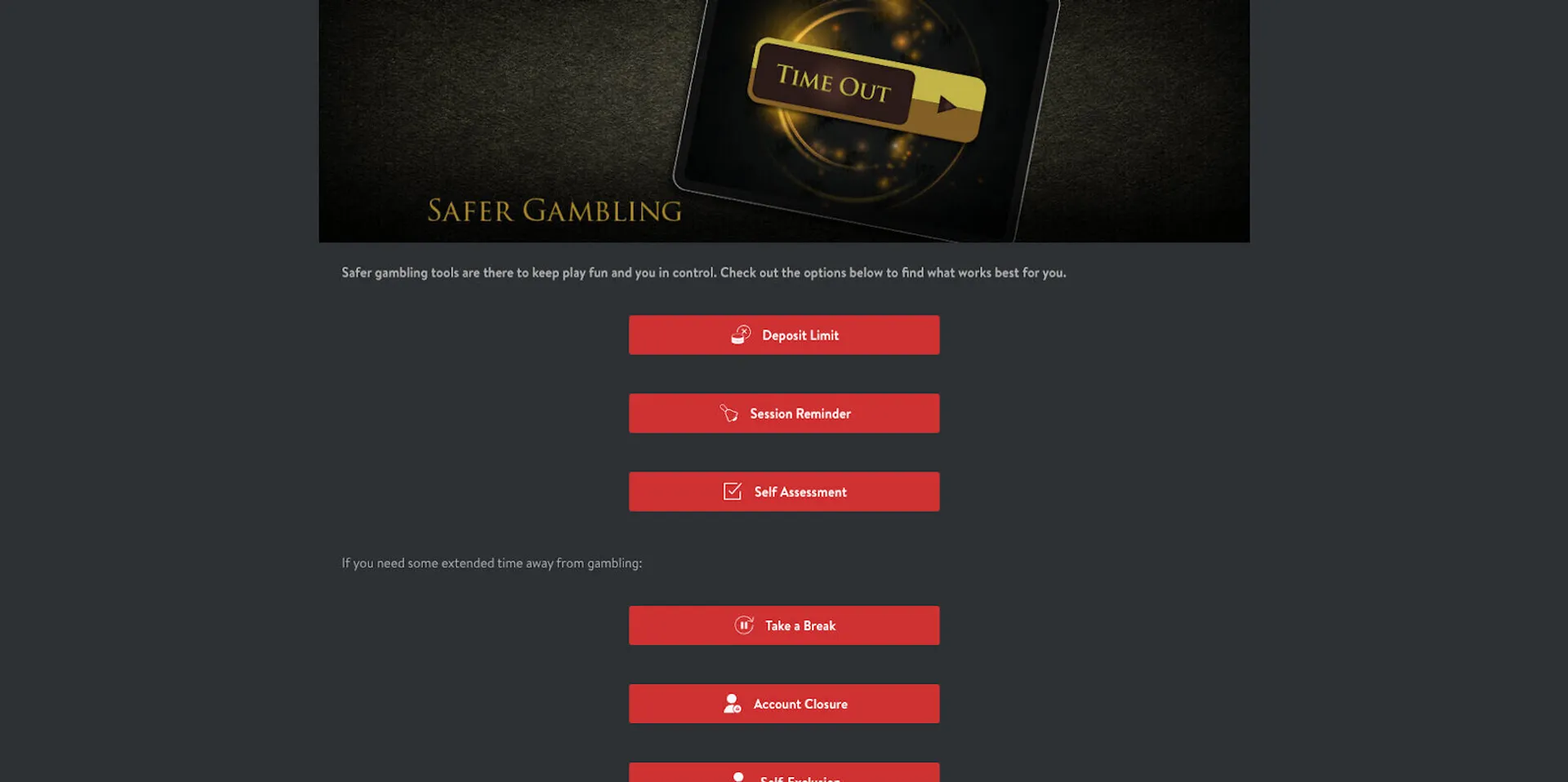 Hippodrome Casino responsible gambling tools