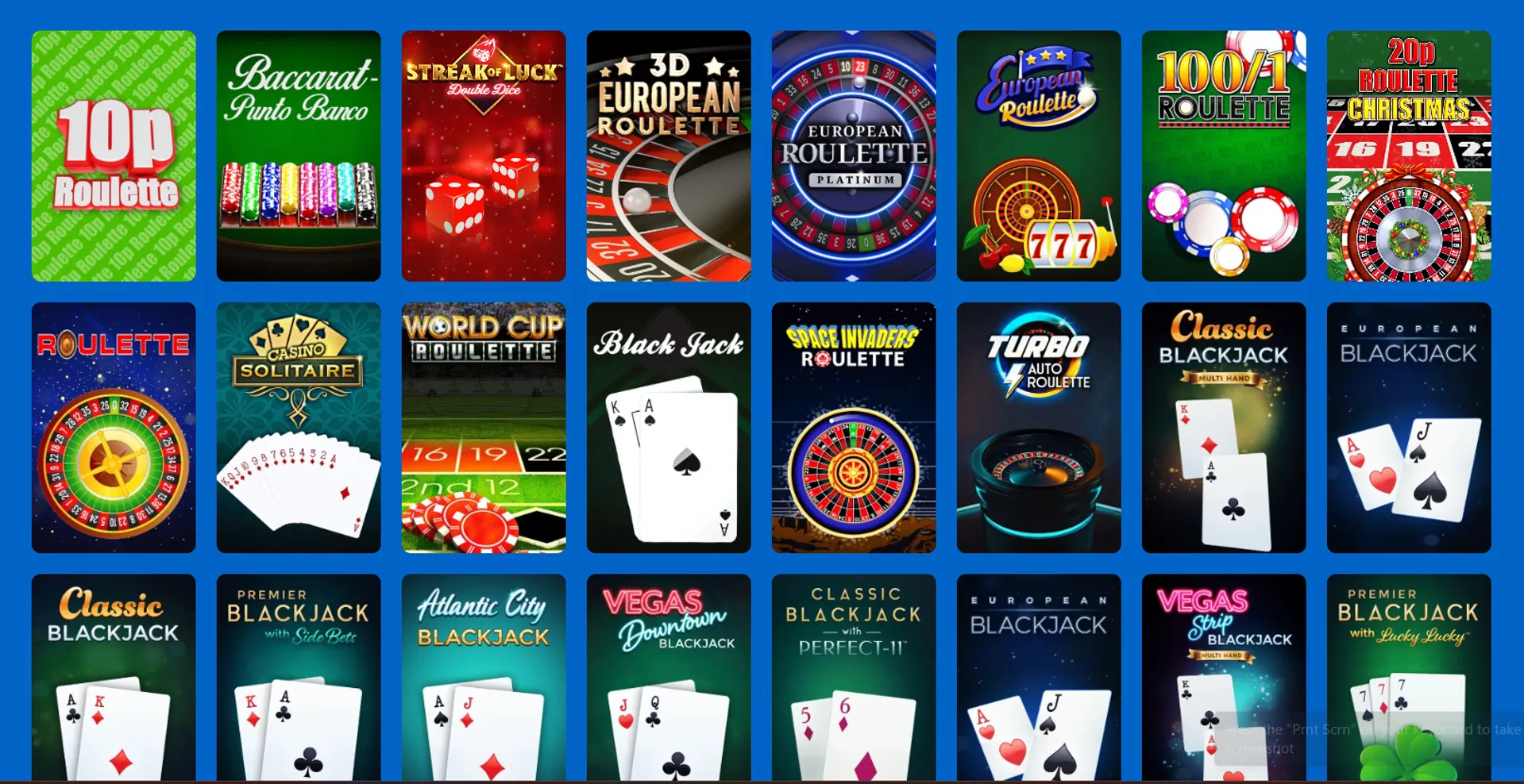 Monster Casino Table Games